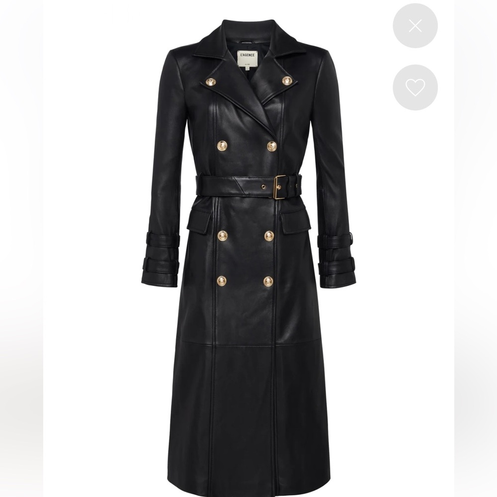 L'AGENCE Celina Leather Trench Coat